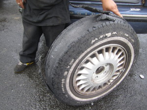 Lovely tire, eh?  How would you like to see this on your car on a strange road?