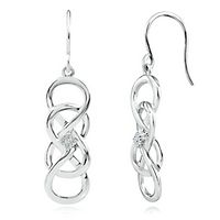 The sterling silver and diamond Infinity dangle earrings.