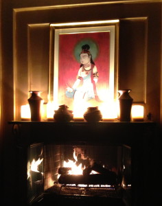 The fireplace in Nirvana's lounge area.  Photo by Karen Salkin.
