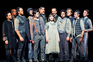 Cast of Peter and the Starcatcher at the Ahmanson Theatre.  Photo by Jenny Anderson.