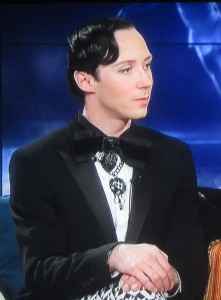 Johnny Weir, in all his glory, looking like he should star in Cabaret!   Photo by Karen Salkin.
