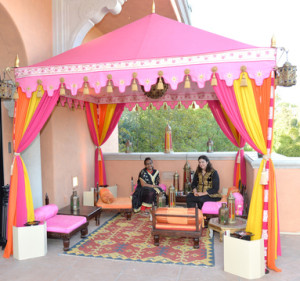 The mehndi tent on the terrace.