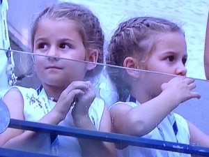 How adorable are Roger Federer's five-year-old twins???  Photo by Karen Salkin.