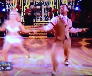 The fabulous dancing duo of Alfonso Ribeiro and Witney Carson.  Sorry, Witney, for the blur, but you were just moving so fast! Photo by Karen Salkin.