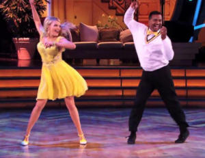 Alfonso and Witney doing the beloved "Carlton Dance."  The number to vote for them is 800-868-3401.
