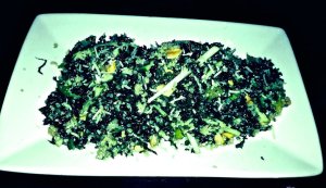 Kale and apple salad.  (Mr. X loves this plate!)  Photo by Karen Salkin.