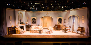 THIS IS NOT THE SET FOR THIS PRODUCTION!  It's one from a previous production, to show you how it's supposed to be!  The one at the Ahmanson  has that whole side with the fireplace closed-off, in a ninety degree angle.  If someone can explain that odd choice, please do, in the Comments below.