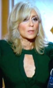 Judith Light, featuring her wrinkly, bony non-cleavage.  I'm still scratching my head over this one! Photo by Karen Salkin.