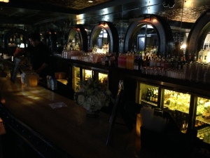We ate too fast to take pix of the food, so here's one of the sultry bar. Photo by Karen Salkin.