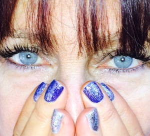 Karen Salkin's Long Mi Lashes and Shelly Hill nails. (And her own beautiful baby blues!)  Photo by Mr. X.