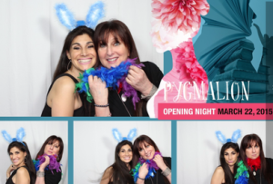 Karen Salkin, on the right, and a pal, having fun at Pygmalion's opening night soiree. 