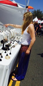 Gracie Gold, shopping at the fair.  Photo by INAM staff.