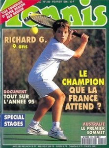 Richard Gasquet on the cover of a French magazine when he was just nine. Photo by Karen Salkin.