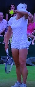 Doesn't this look like a diaper on Yulia Putinseva? Is that why she's hiding her face?  Photo by Karen Salkin.