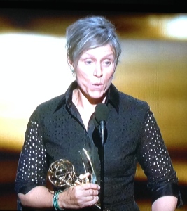 Frances McDormand. How does a movie star leave her house looking like that?! Photo by Karen Salkin.