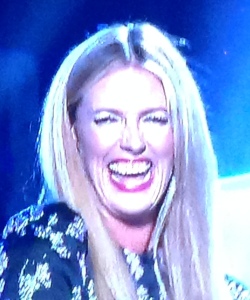 One of Cat Deeley's many goony faces, while laughing at absolutely nothing.  Photo by Karen Salkin.