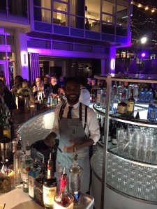Happy-to-serve-us bartender Joey Evans.  Photo by Matt Landes.