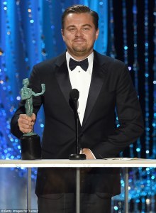 Leonardo DiCaprio, accepting his Best Actor award. Yes, I know he got a tad chubby, but just look at the beautiful proud face!