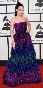 Kacey Musgraves' weird "dead peacock" gown, which is one of the worst of the night.  I discuss it a bit later on.  Twice!
