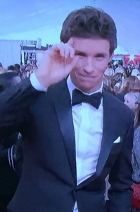 Doesn't Eddie Redmayne's hand look big compared to his face? Photo by Karen Salkin.