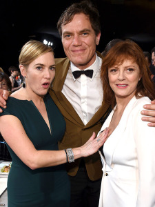 Even Kate Winslet thought that fellow nominee Susan Sarandon should have covered up!  (Michael Shannon, who should have won Best Supporting Actor, is in the middle of it all.)