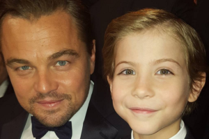 Leonardo DiCaprio and Jacob Tremblay, the two most adorbale guys there! 