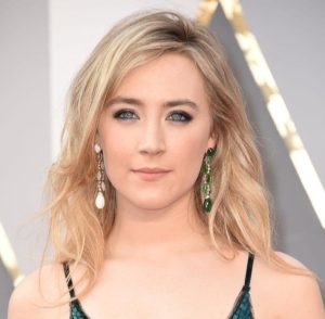 You see that Saoirse Ronan's earrings are the same design, but two different colors?  I wonder if even SHE noticed!  (And no--the white one is not backwards.)