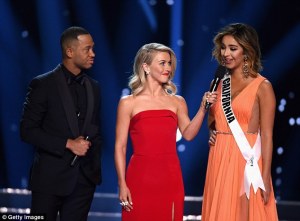 Poor Miss California struggling to find an answer.