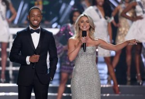 Miss USA hosts Terrence J and Julianne Hough.