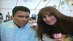 Muhammad Ali and Karen Salkin.  Photo by INAM staff.