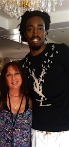 Karen Salkin with former pro basketball player Raymond Sykes. Photo by Alice Farinas.