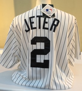Maria's newly-won signed Derek Jeter jersey!  How jealous am I??? Photo by Karen Salkin.