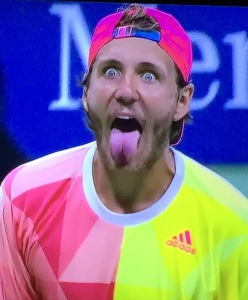 Cute Lucas Pouille, right after his shocking win over Rafa Nadal. Photo by Karen Salkin.