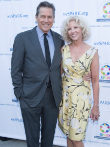 Tim Matheson with Nancy Allen, the Executive Director of the weSPARK Cancer Support Center. Photo by David Palmer.