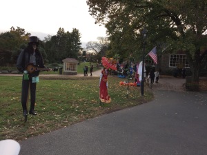 Just a small portion of the Halloween Scarecrow dispaly at Peddler's Village. Photo by Karen Salkin. 