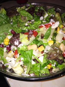 The colorful choppped salad. Photo by Karen Salkin. 