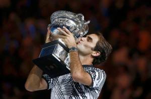 The victorious, and oh so classy and well-spoken, Roger Federer.  Love that guy!!!