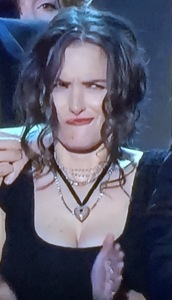 Just one of the many weird faces that Winona Ryder was making on stage! Photo by Karen Salkin.