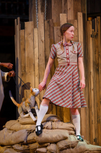 Katy Owen with the puppet of "Tips."  Photo by Steve Tanner.