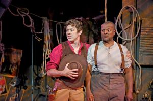 Zachary Ford as Curly and Rufus Bonds, Jr. as Jud. Photo by Salvador Farfan/Caught in the Moment Photography.  
