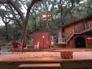 The lovely outdoor set, pre-show. Photo by Karen Salkin.