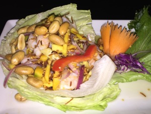Coco Mango Salad with Shrimp. Photo by Karen Salkin.