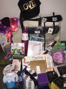 The contents of the ginat goodie bags!  Photo by Karen Salkin.
