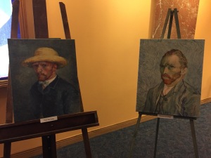 A couple of copies of Vincent Van Gogh's self-portraits in TRK's lobby. Photo by Karen Salkin.