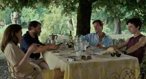 The parents on the left.  (I had to tell you because Armie Hammer, on the right, looks old enough to be the boy's father!)