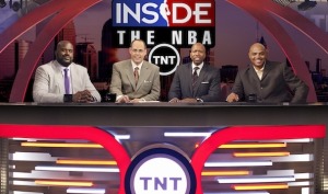 The Inside The NBA guys: Shaq, Ernie, Kenny, and Chuck.