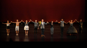 The curtain call for A Million Voices, with the choreographer in the middle.  Photo by Rob Latour.