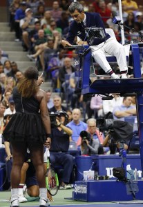 Serena Williams berating Carlos Ramos.