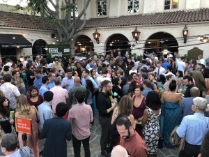 The opening night after-party in the courtyard. Photo by Karen Salkin.