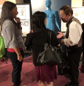 James Chiao on the left, greeting his fans before the show.  Photo by Karen Salkin.